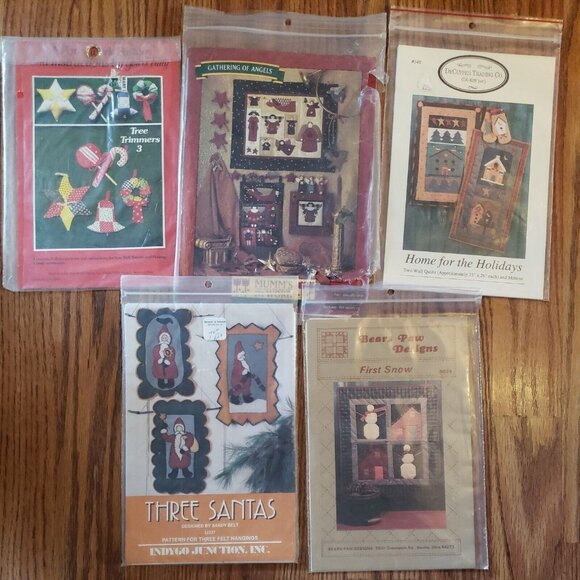 Quilt Pattern Lot 15 Christmas Wall Hanging Cardholder Table Runner Radley House - Picture 2 of 16